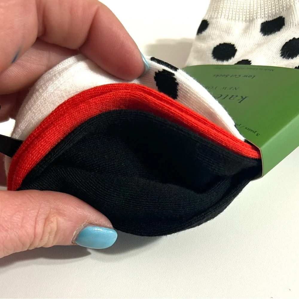 NWT Kate Spade Low Cut Socks, Polka Dots and Ladybug - Picture 4 of 5